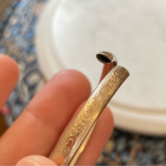 Antique Victorian Child’s Bracelet Engraved Floral Gold-Filled, Needs Repair - Picture 7 of 9